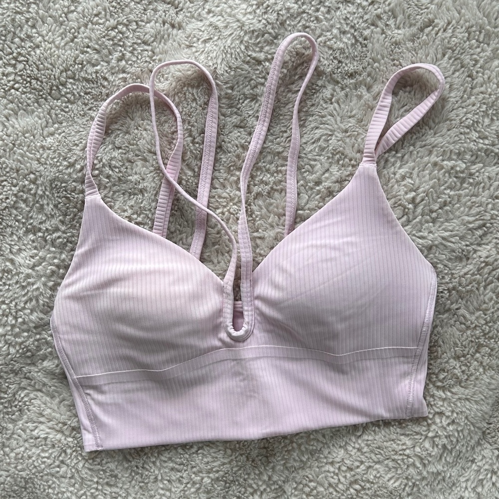Lululemon Like a Cloud Stappy Ribbed Longline Sports Bra